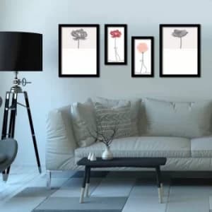 Image of 4P3040SCT023 Multicolor Decorative Framed MDF Painting (4 Pieces)