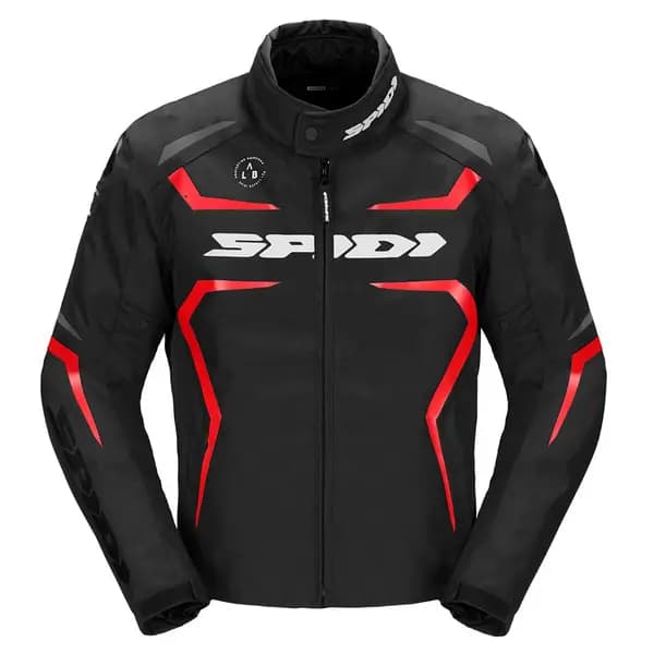 Image of Spidi Sportmaster H2Out Black White Red Motorcycle Jacket 3XL