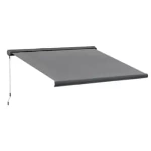 Image of Outsunny 3.5x3M Electric Motorised Awning Door Window Shade W/ Cassette Grey