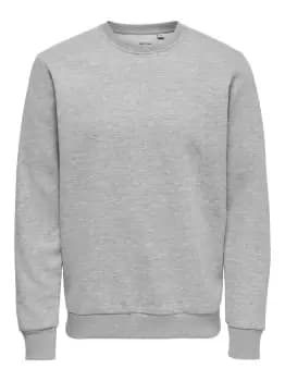 Image of ONLY & SONS Solid Colored Sweatshirt Men Grey