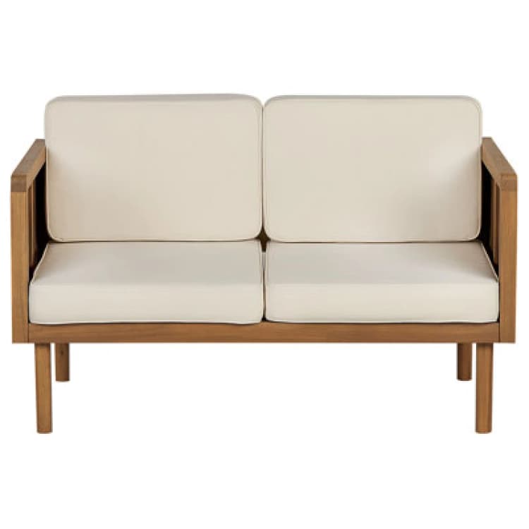 Image of Beliani Garden Sofa 2 Seater Baratti Acacia Wood Brown