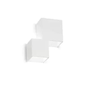 Image of Rubik LED 2 Light Outdoor Wall Light White IP44