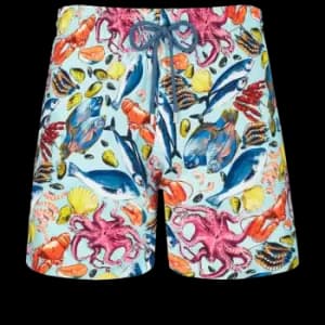 Image of Men Swim Shorts Ultra-light And Packable Fisherman - Mahina - Blue - Size XL - Vilebrequin