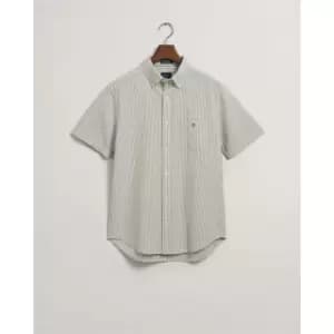 Image of Gant Reg Ut Seersucker Ss Shirt Kalamata - Green
