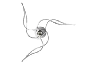 Image of Modern Wave Integrated LED Chrome Ceiling Lamp