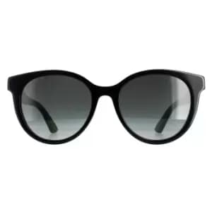 Image of Round Black With Green and Red Grey Gradient GG0702SKN Sunglasses