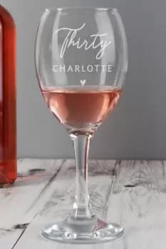 Image of Personalised Big Age Wine Glass - Clear