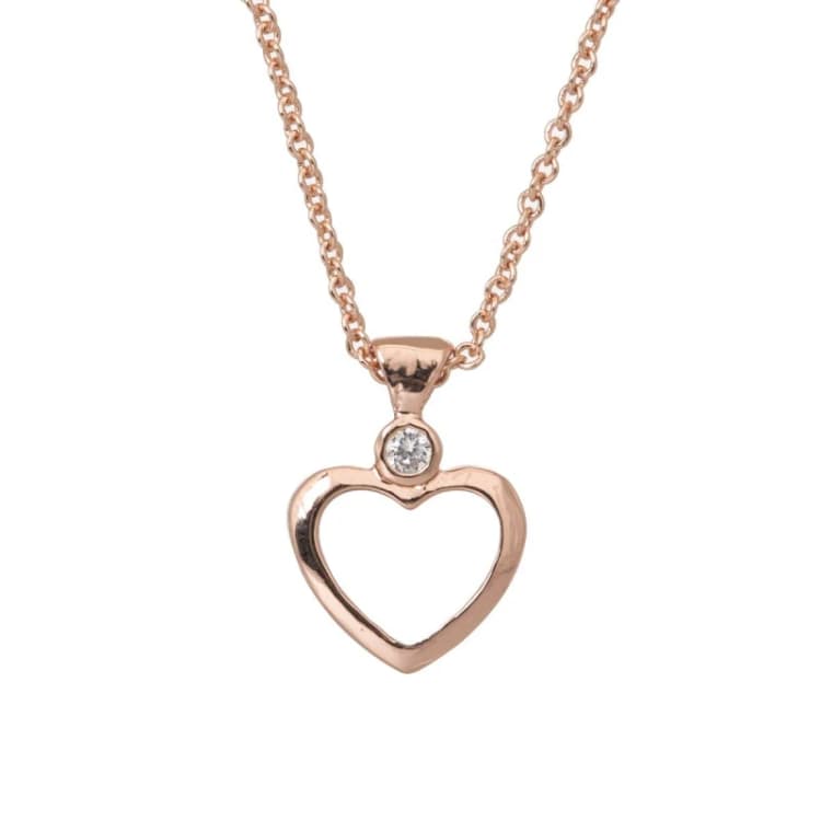 Image of Espree Espree Fashion Rose Gold CZ Open Heart - Red Red One Size