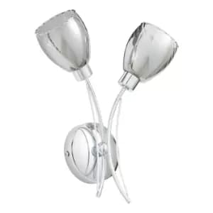 Image of Spa Veria 2 Light Wall Light Smoke Glass and Chrome