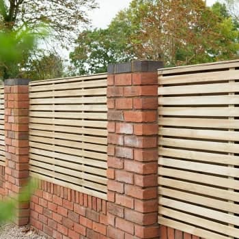 Image of Forest 6' x 4' Pressure Treated Contemporary Double Slatted Fence Panel (1.8m x 1.2m) - Pressure treated