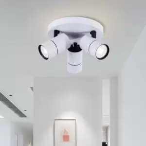 Image of Harper Living - 3 Light Black Ceiling Spotlight Adjustable Cylinder bulb holders