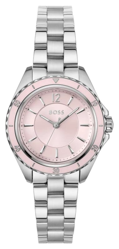 Image of BOSS 1502847 SAGE AQUA Three-Hand Quartz (30mm) Pink Dial / Watch
