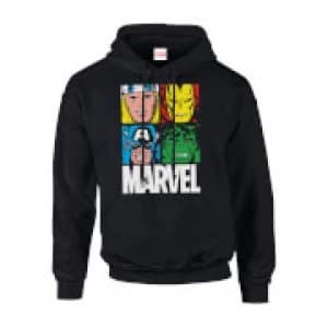 Image of Marvel Multi Colour Main Tile Mens Black Pullover Hoodie - XXL - Black