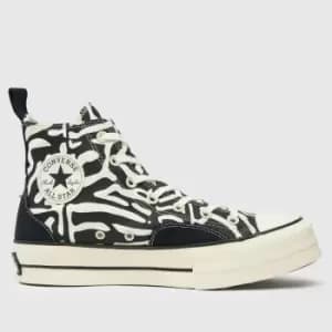 Image of Converse Black & White All Star Lift Animalier Trainers