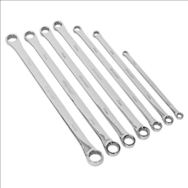 Image of Genuine SEALEY AK6311 Double End Ring Spanner Set 7pc Extra-Long Metric
