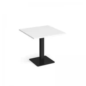 Image of Brescia square dining table with flat square Black base 800mm - white