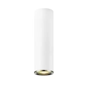 Image of Loya Small Surface Mounted Downlight, Matt White, French Gold, 1x GU10