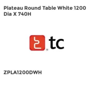 Image of TC Group Plateau Round Table White 1200 DIA x 740H