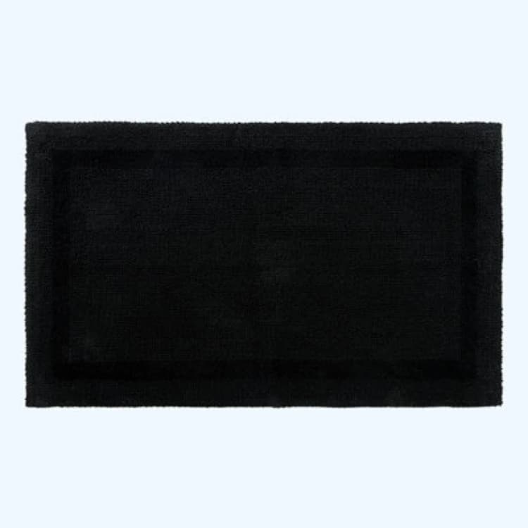 Image of Homescapes Luxury Reversible Cotton Bath Mat - Black