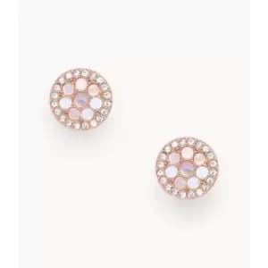 Image of Fossil Womens Val Mosaic Mother-Of-Pearl Stud Earring - Rose Gold