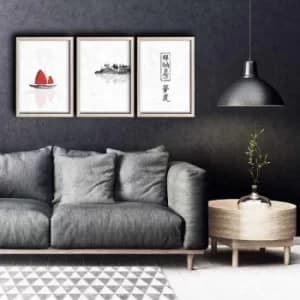 Image of 3PKCT-013 Multicolor Decorative Framed MDF Painting (3 Pieces)