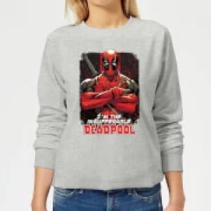Image of Marvel Deadpool Crossed Arms Womens Sweatshirt - Grey - L