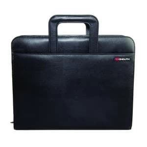 Image of Monolith Drop Handle Leather Look Ring Binder Black 2791