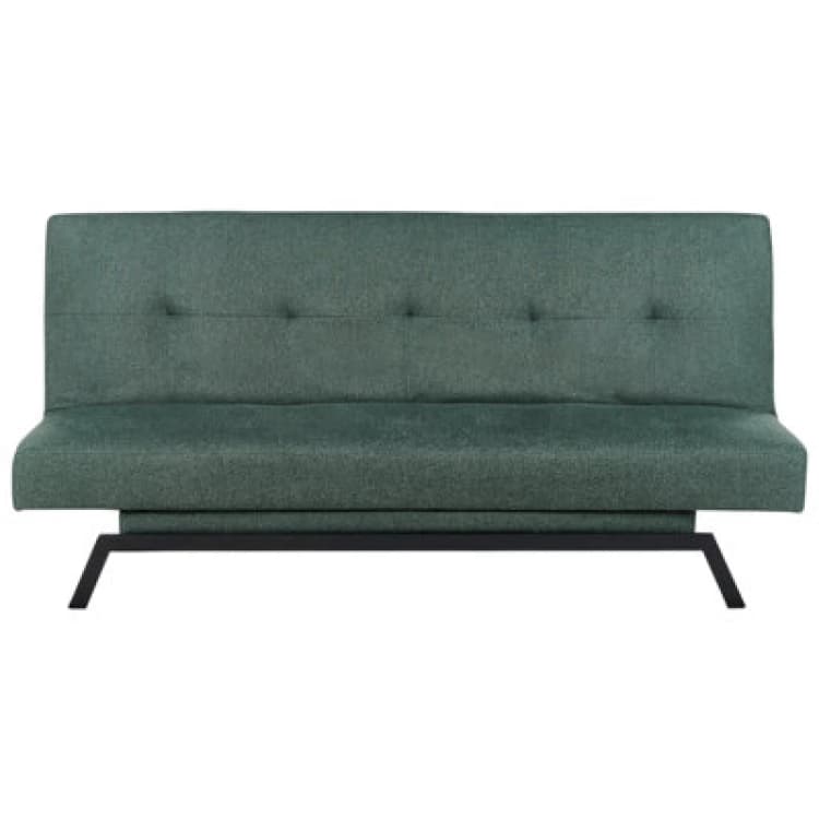 Image of Beliani Sofa Bed 3 Seater Leeds Fabric Green
