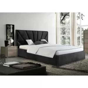 Image of Hamini Bed Super King Plush Velvet Black