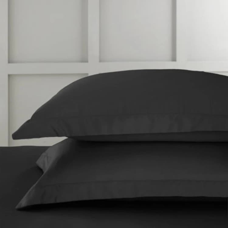 Image of Bianca '400 Thread Count Cotton Sateen' Oxford Pillowcase Pair Black