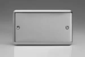 Image of Varilight Classic Double Blank Plate with Black Inserts (Double XSDB) - Matt Chrome - XSDB