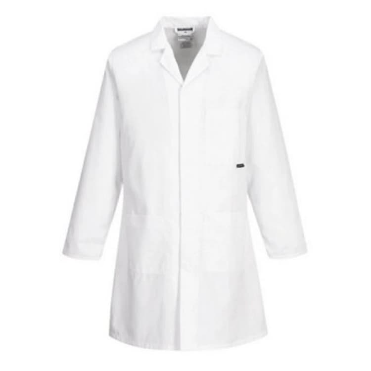 Image of Portwest Lab Coat in White Size: Medium White Unisex M