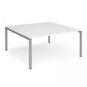 Image of Adapt square boardroom table 1600mm x 1600mm - silver frame and white