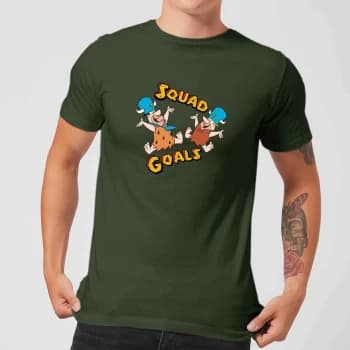 Image of The Flintstones Squad Goals Mens T-Shirt - Forest Green - XS - Forest Green