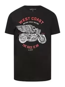 Image of BadRhino West Coast Motorbike T-Shirt - Black, Size 4XL, Men