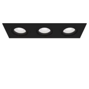 Image of Atom Recessed Triple Square Downlight Black, 3 Light, GU10