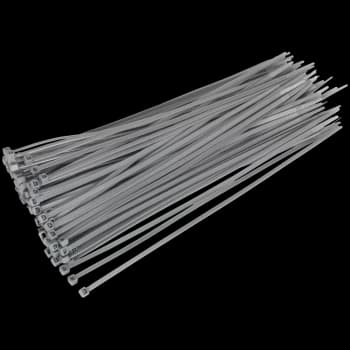 Image of Sealey Cable Ties Silver Pack of 100 300mm 4.8mm