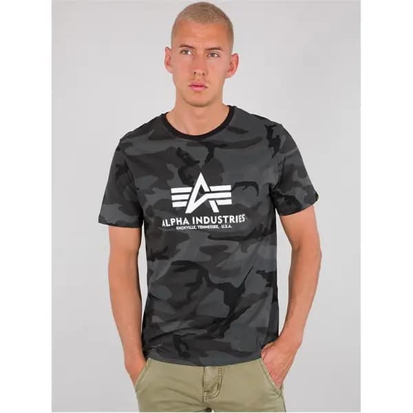 Image of Alpha Industries Basic Camo T-Shirt, black-multicolored, Size S