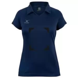 Image of Gilbert Eclipse Netball Jnr Polo Shirt w Bib Attachments - Blue