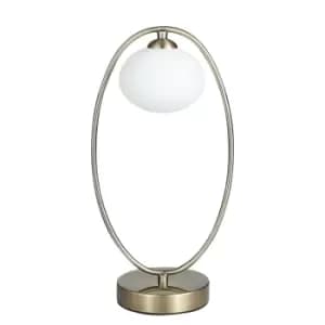 Image of Contemporary Globe Table Lamp Antique Brass, Glass
