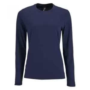 Image of SOLS Womens/Ladies Imperial Long Sleeve T-Shirt (XXL) (French Navy)