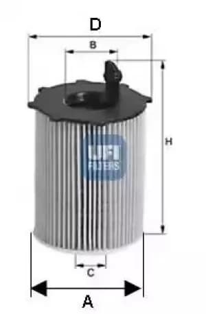Image of 2503700 UFI Oil Filter Oil Cartridge