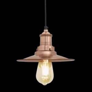 Image of Industville Brooklyn Flat Pendant - 8" - Copper / Copper