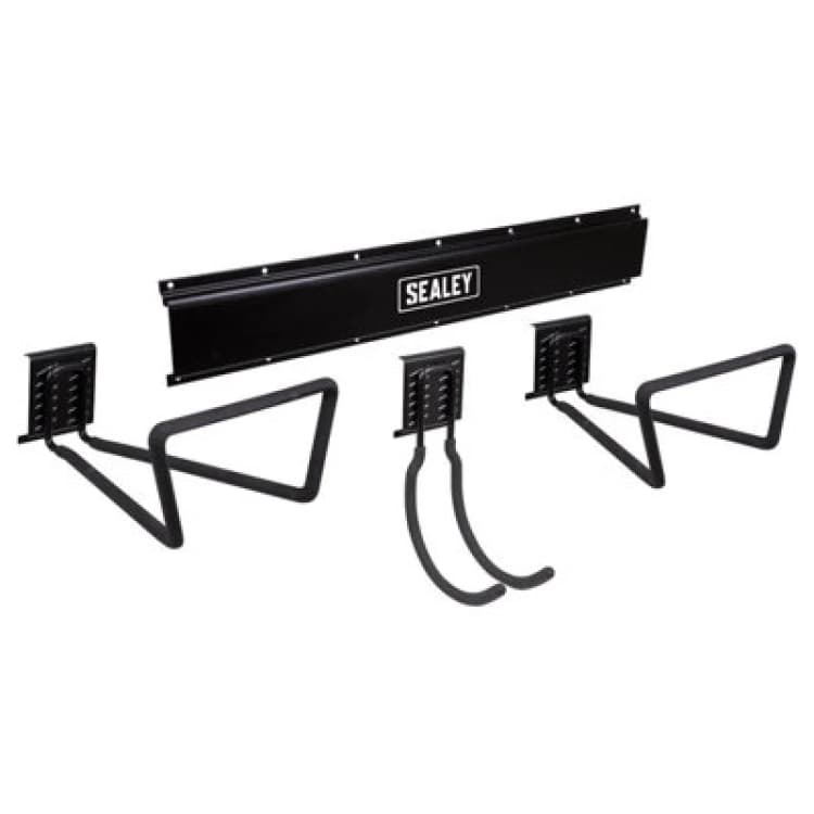 Image of Sealey APH Wall Mount Storage Rail with J Hook and Loop Hooks Kit APHKIT9