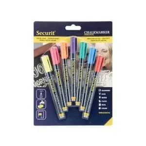 Image of Securit Liquid Chalk Marker 1-2mm Nib Assorted Pack of 7