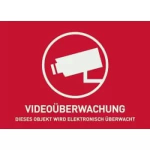 Image of ABUS AU1320 Warning label CCTV Languages German (W x H) 148mm x 105 mm