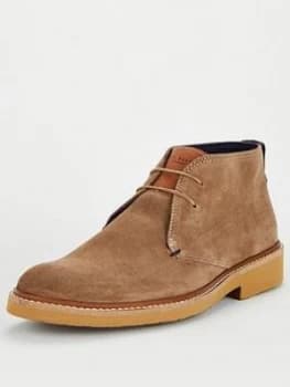 Image of Ted Baker Arguill Suede Chukka Boots - Taupe, Size 9, Men