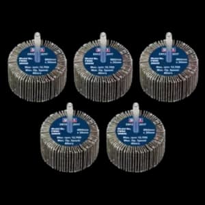 Image of Sealey Flap Wheel 60 X 30mm 6mm Shaft Assorted Grit - Pack of 5