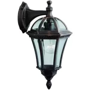 Image of Searchlight Capri - 1 Light Outdoor Garden Wall Lantern Rusty Brown IP44, E27