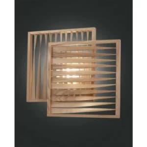 Image of Fabas Luce Loft Integrated LED Wall Light Ash Wood Glass